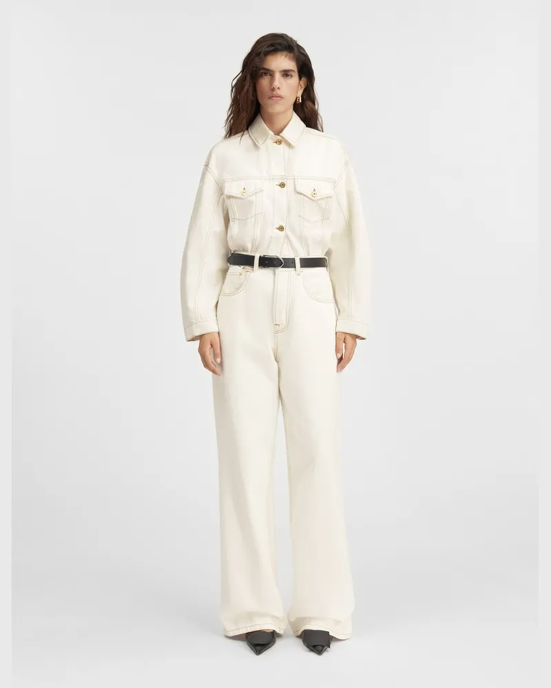 Jacquemus The Wide De-nîmes Denim Pants - Off-white/Tabac Off-white