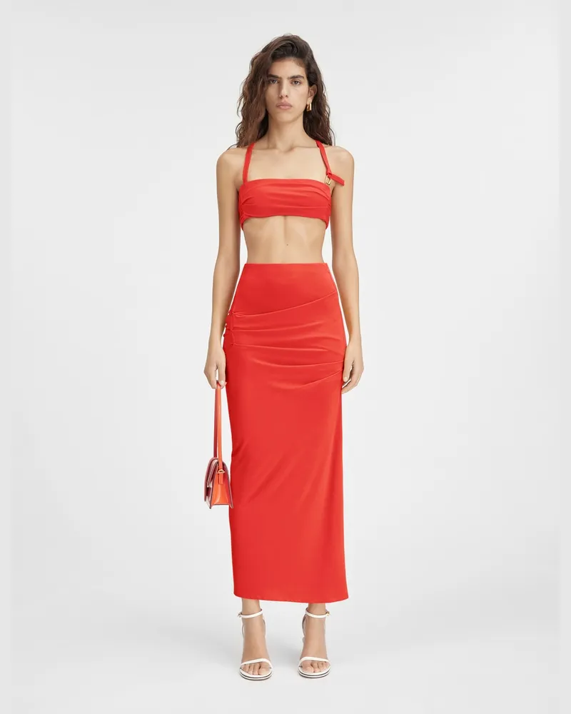 Jacquemus The Drapeado Skirt - Orange Orange