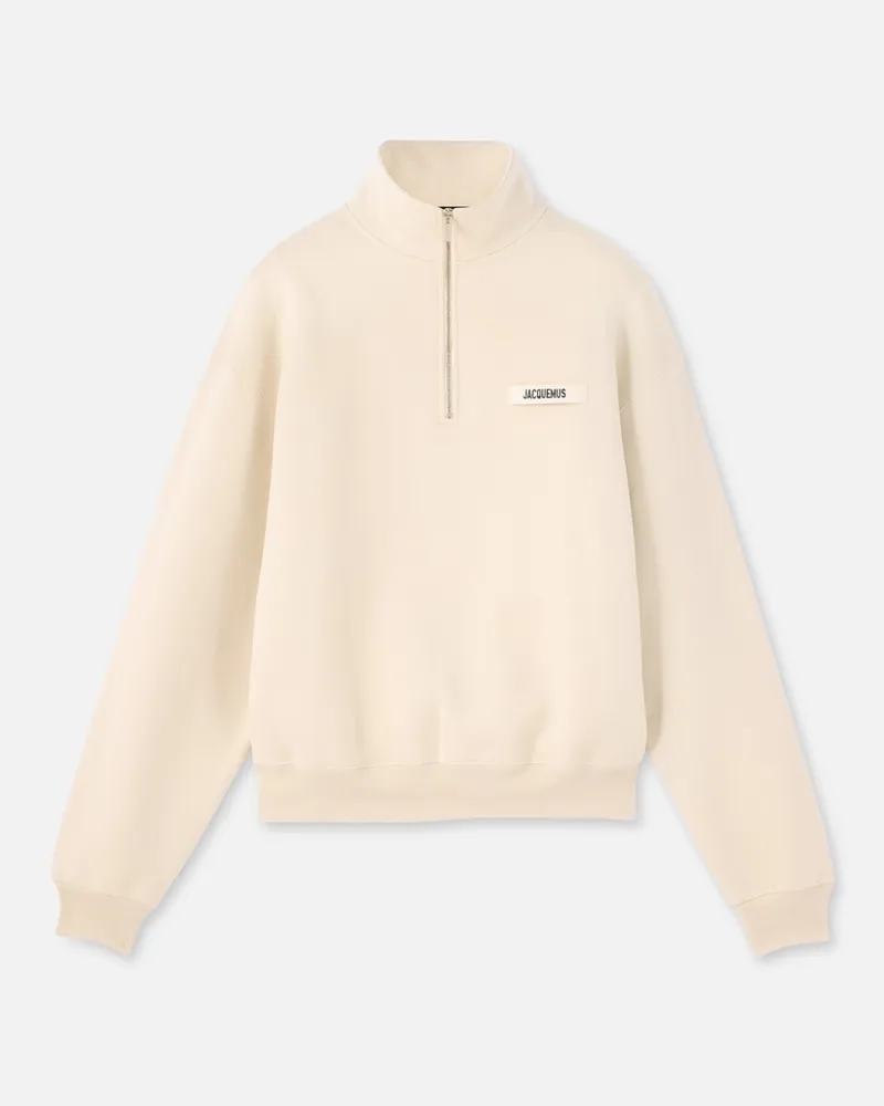 Jacquemus The Gros Grain Zipped-rollneck Sweatshirt - Beige Beige