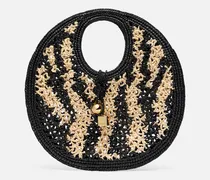 The Spiaggia Small Round Bag - Natural/Black