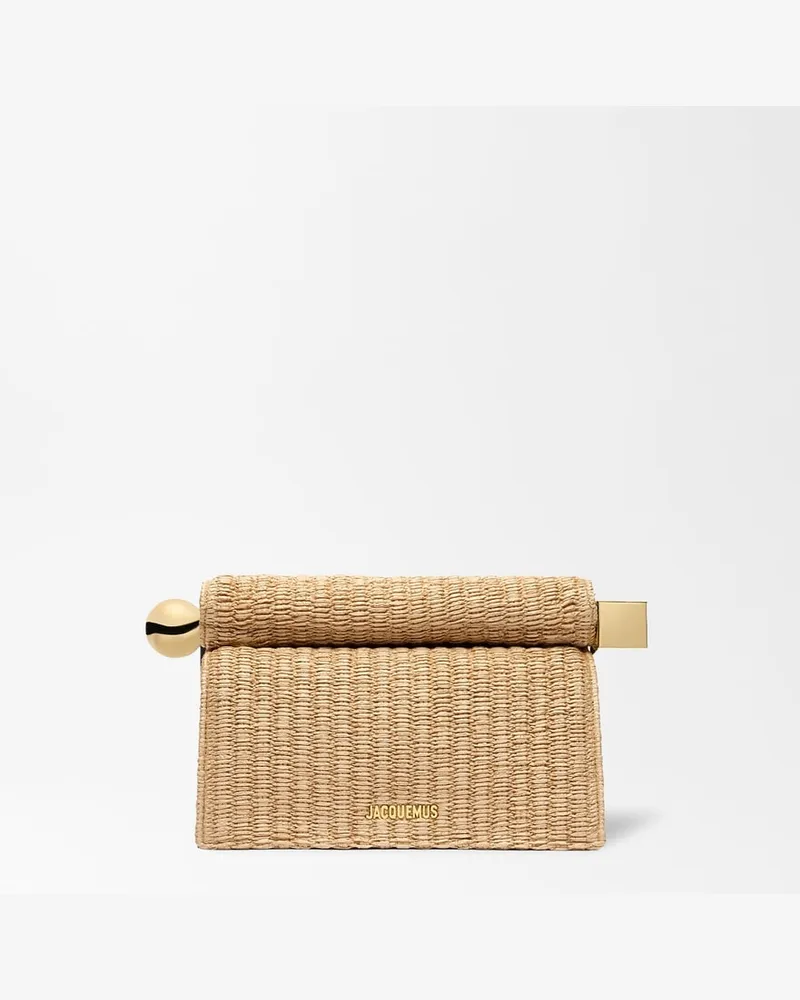 Jacquemus Die Rond Carré Clutch - Natural/Schwarz Natural