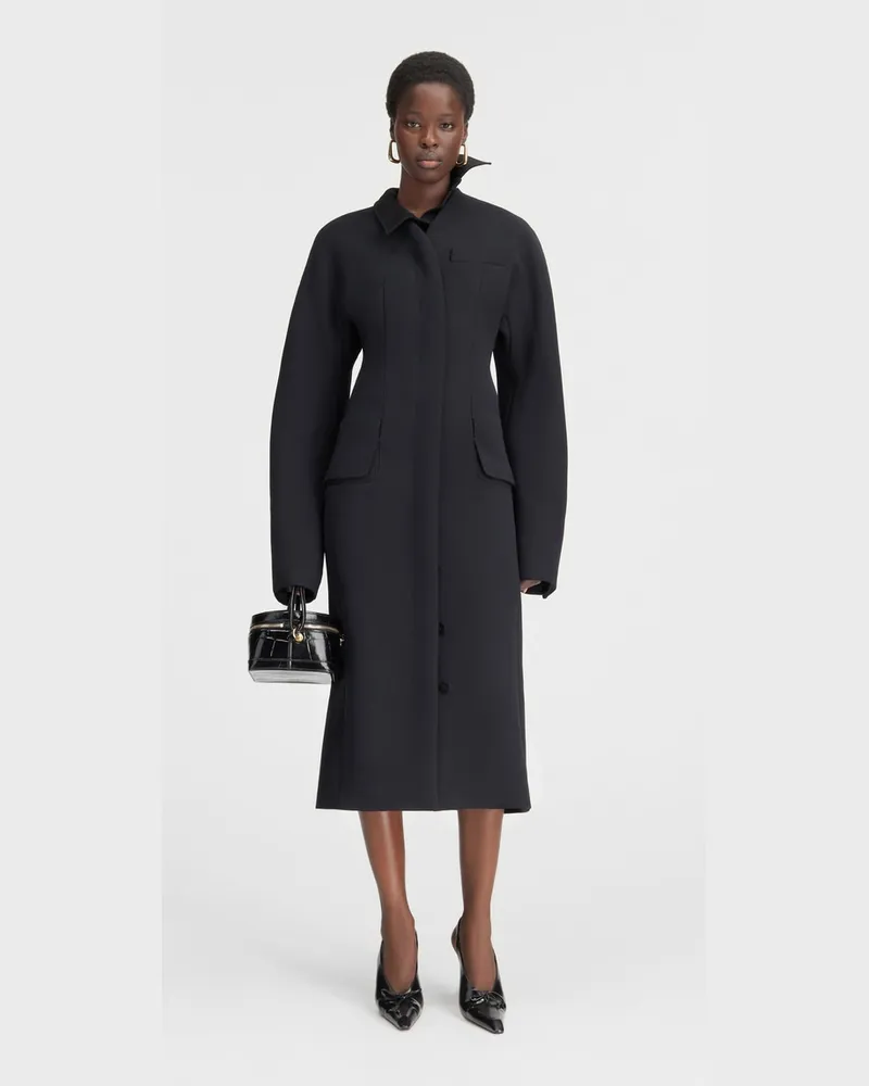 Jacquemus The Ovalo Coat - Black Black