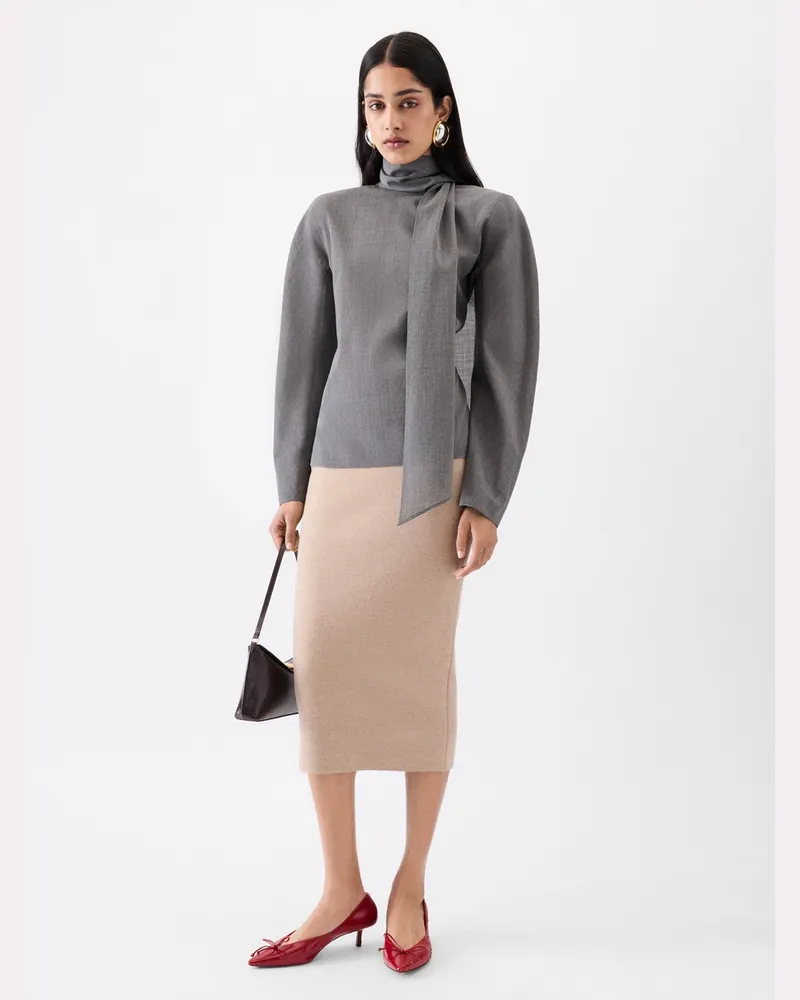 Jacquemus The Doppio Knit Skirt - Beige Beige