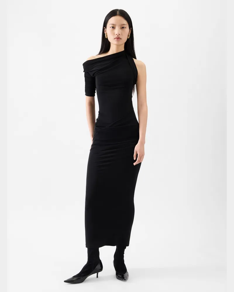 Jacquemus The Drapeado Dress - Black Black