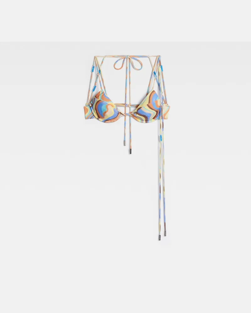 Jacquemus Le Haut De Maillot Barco - Print Multicolors Waves Print