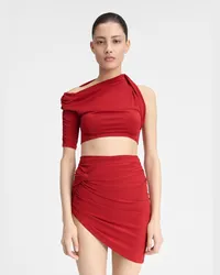 Jacquemus The Drapeado Top - Dark Red Dark