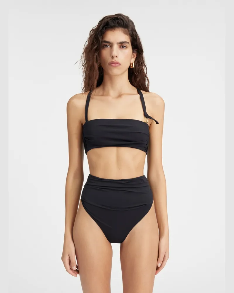 Jacquemus The Drapeado Bikini Bottom - Black Black