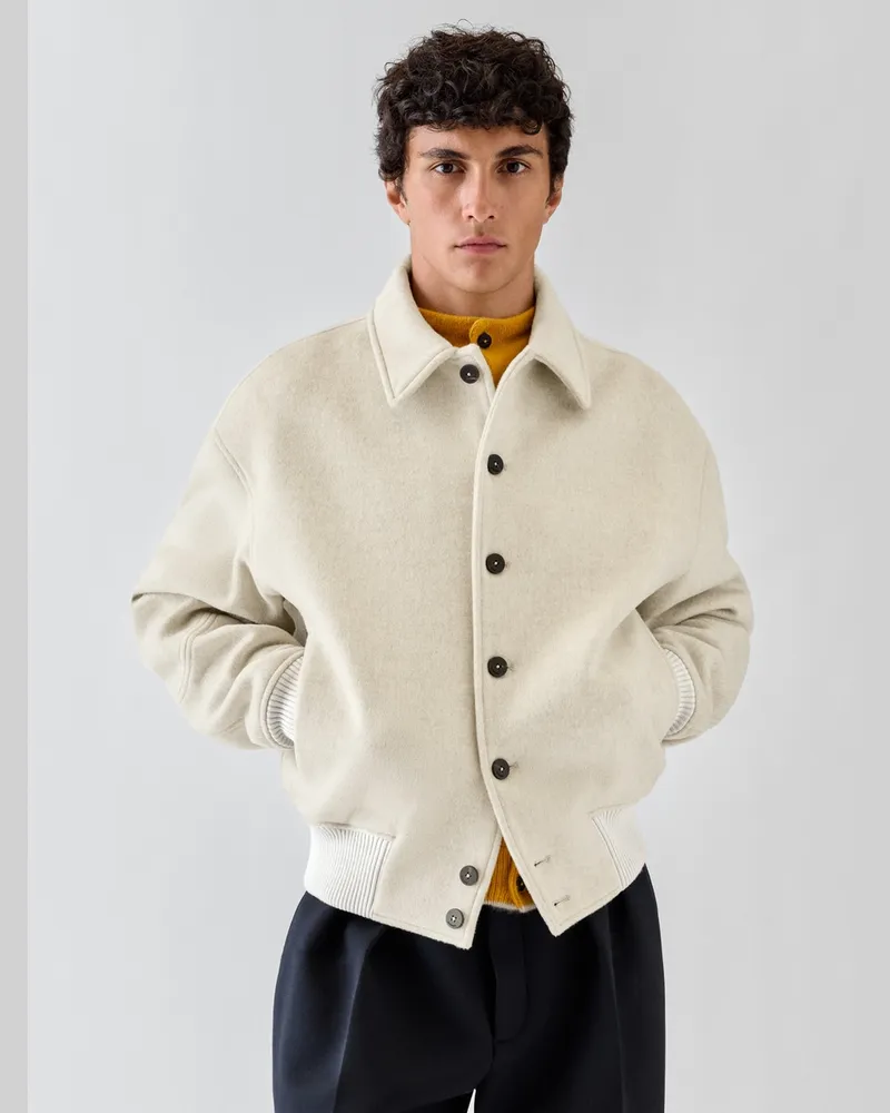 Jacquemus Die Feltro Bomberjacke - Weiß Cremeweiß