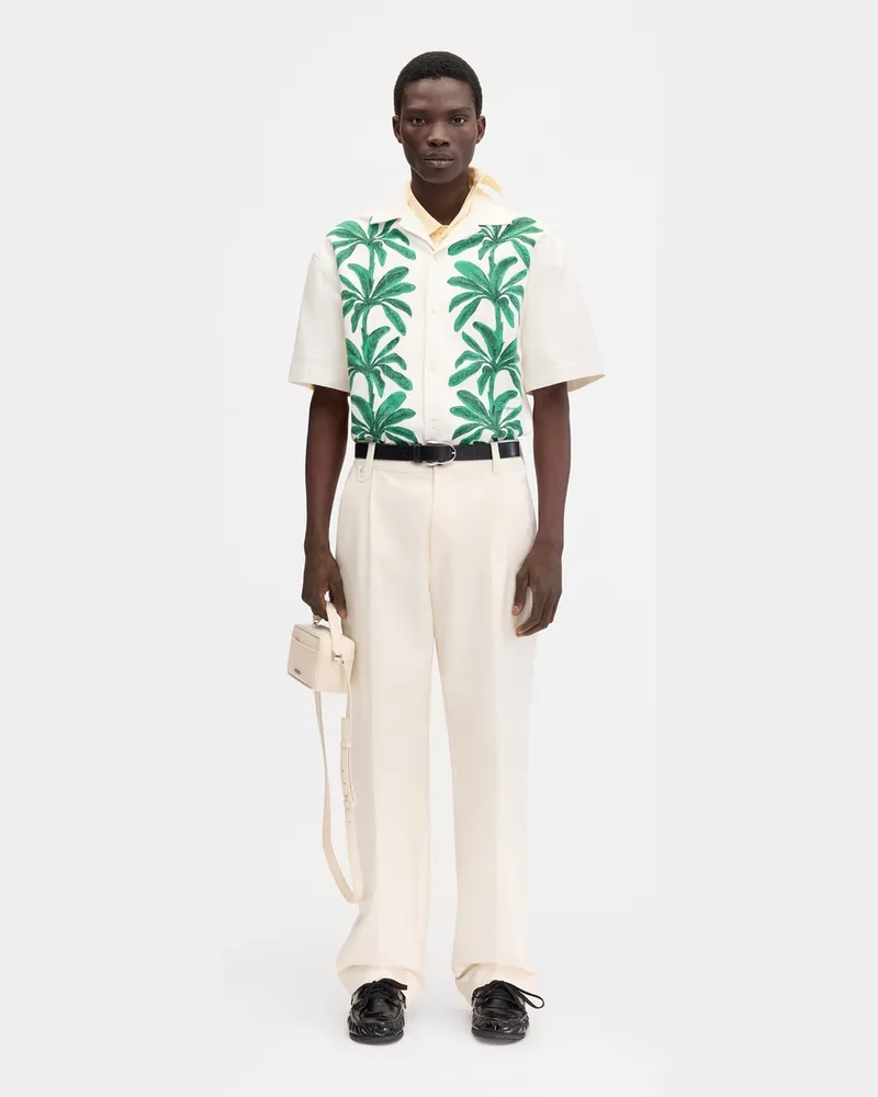 Jacquemus The Jean Shirt - Print Painted Palmtrees White/Green Print