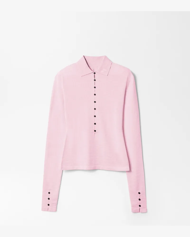 Jacquemus Le Polo Merino Manches Longues - Rosa Hellrosa