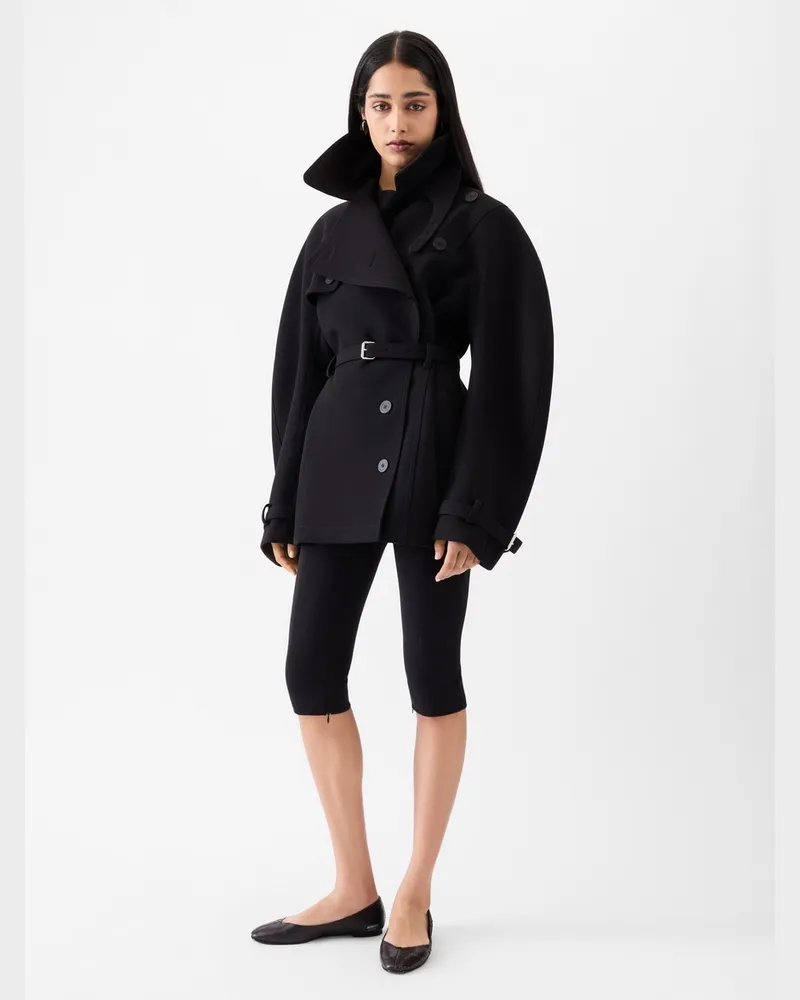 Jacquemus The Short Ovalo Trench Coat - Black Black