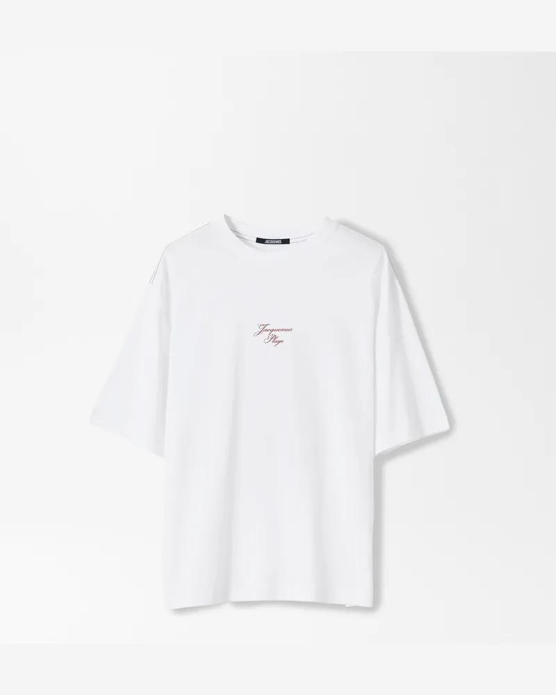 Jacquemus Le T-shirt Bateau - Embroidery Rot / Weiß Sails Embroidery