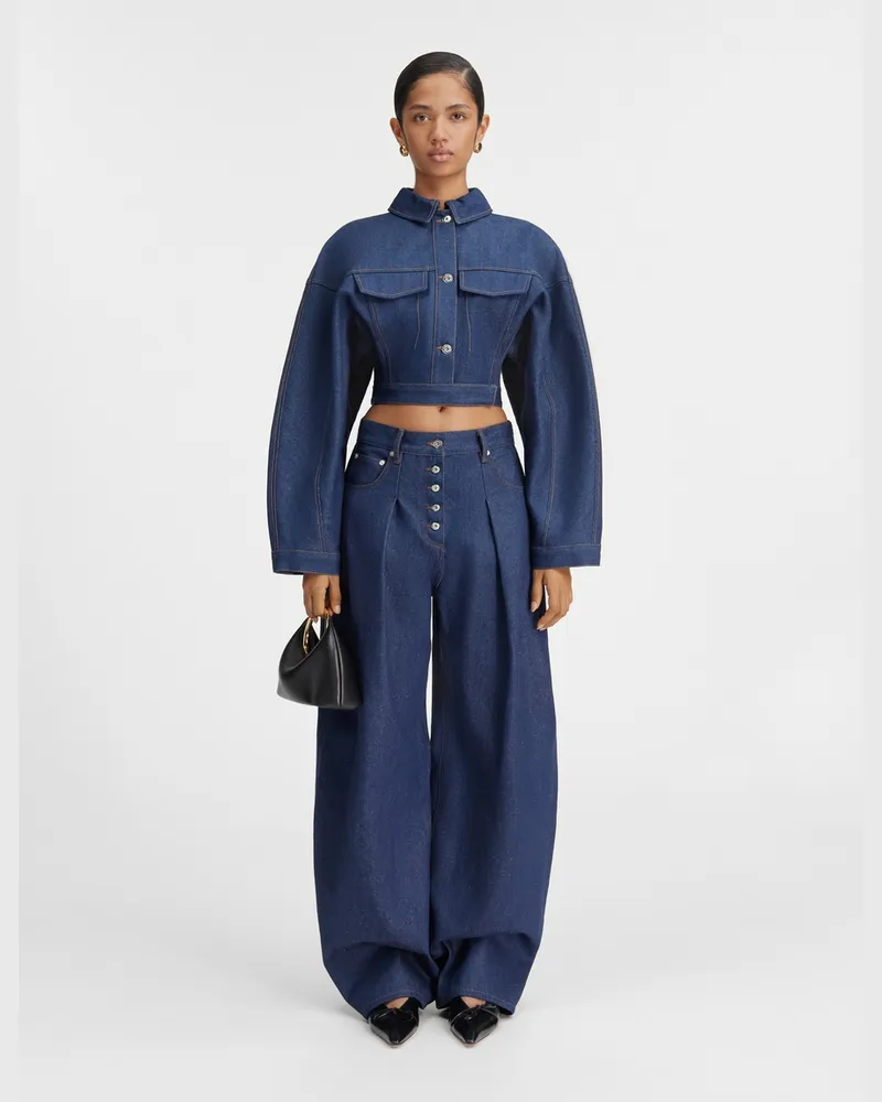 Jacquemus The Ovalo De-nîmes Denim Pants - Navy/Brown Navy
