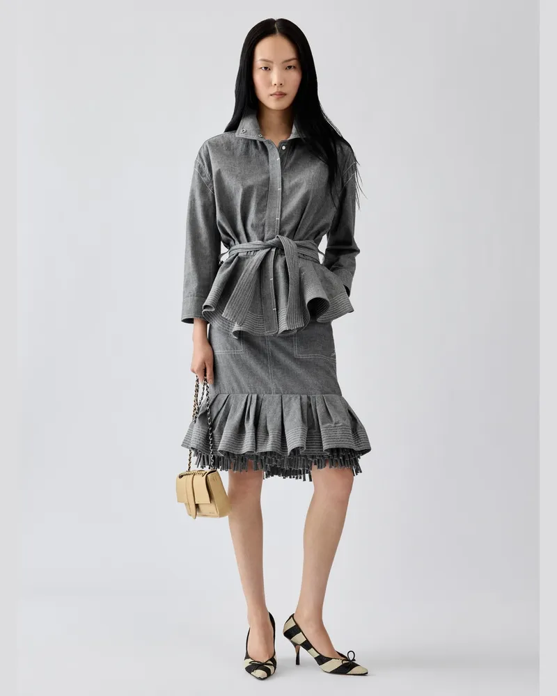 Jacquemus The Cabana De-nîmes Denim Skirt - Grey Grey