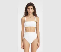 The Drapeado Bikini Bottom - White