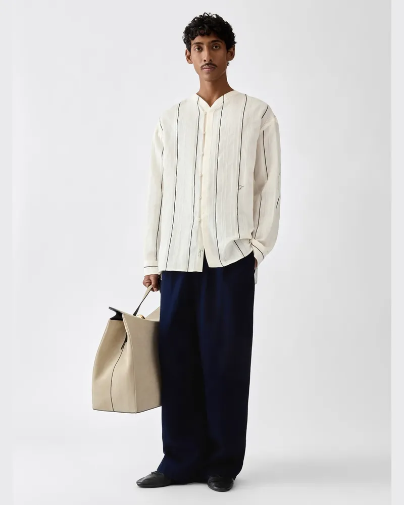 Jacquemus Das Venice Hemd - Stripe Weiß / Schwarz Stripe