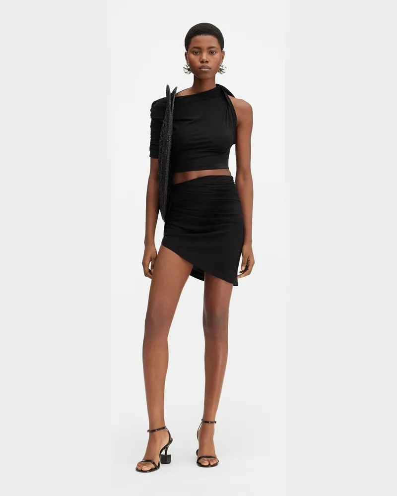 Jacquemus The Drapeado Mini Skirt - Black Black