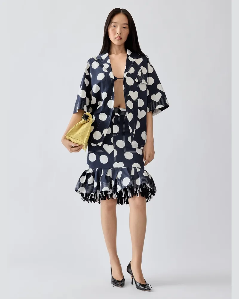 Jacquemus Der Cabana Rock - Prints Dots Marineblau Heart Prints