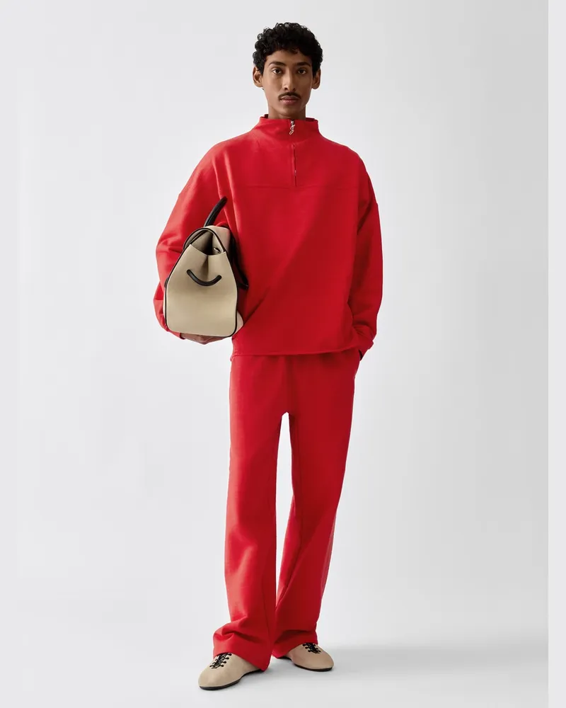 Jacquemus Das Rond Carré Sweatshirt Mit Rollkragen Und Reißverschluss - Rot Rot