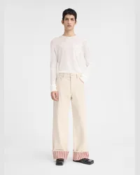 Jacquemus The Wide De-nîmes Denim Pants - Off-White / Red Stripes Off-white