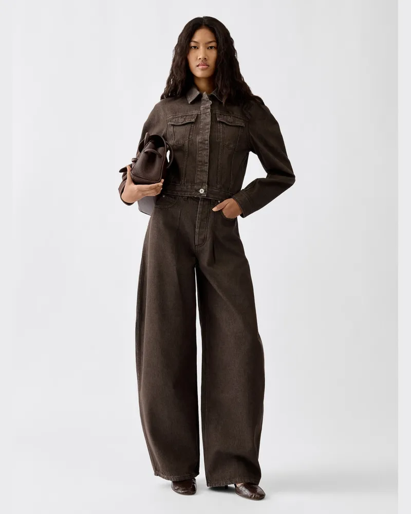 Jacquemus Die De-Nîmes Ovalo Jeansjacke - Braun Braun