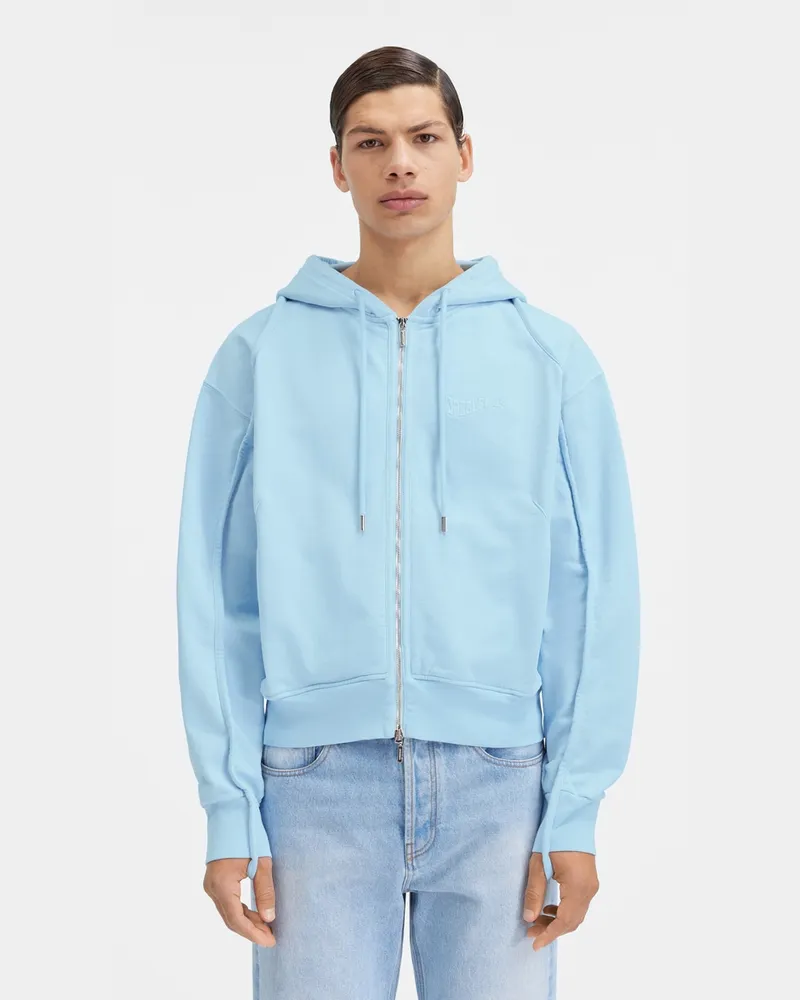 Jacquemus Le Sweater Camargue Zippé - Light Blue Light