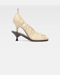 Jacquemus The Double Ballerina Heels - Pale Yellow / Dark Brown Pale