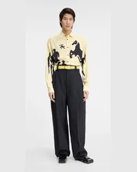 Jacquemus The Simon Shirt - Print Horse Scene Yellow Print