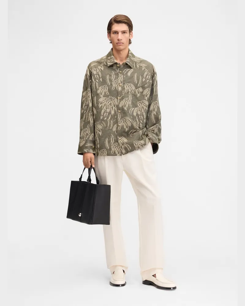 Jacquemus The Bateau Long-sleeve Shirt - Jacquard Banana Logo Khaki Jacquard