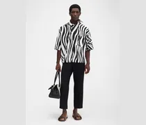 The Pablo Short-sleeve Shirt - Print Zebra Arty White Black