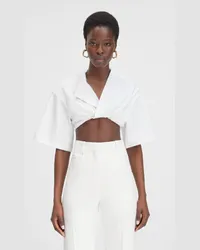 Jacquemus The Bahia Cropped T-shirt - White White