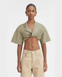 Jacquemus The Bahia Cropped T-shirt - Light Khaki Light