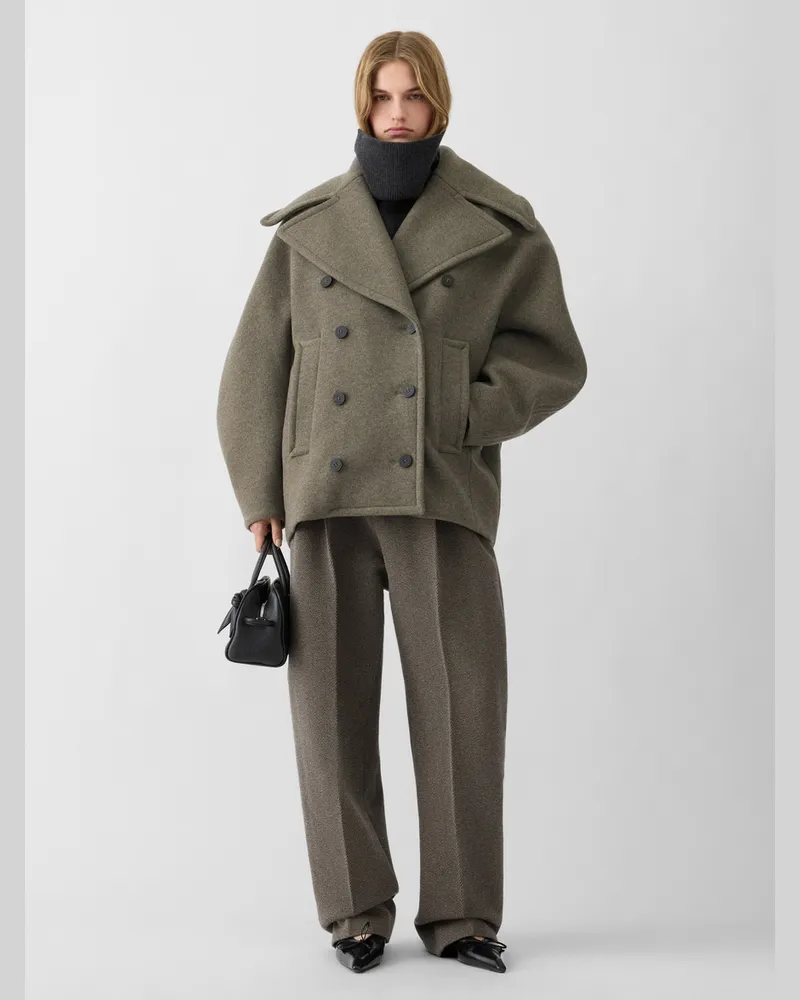 Jacquemus The Ovalo Peacoat - Dark Khaki Dark
