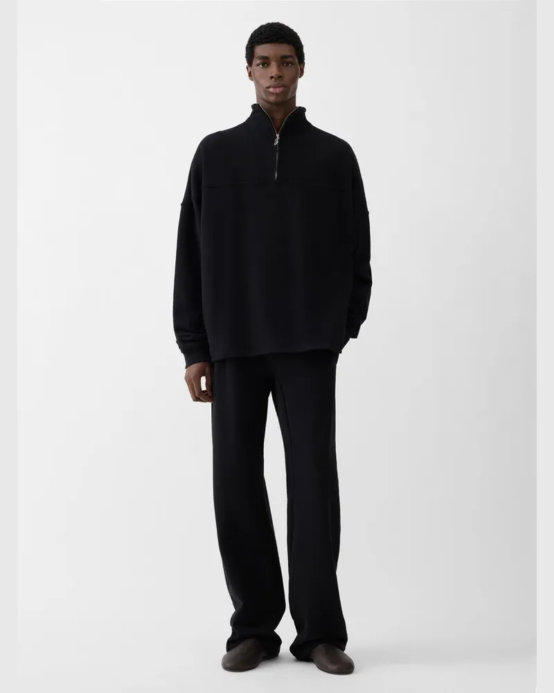 Jacquemus Das Rond Carré Sweatshirt Mit Rollkragen Und Reißverschluss - Schwarz Schwarz