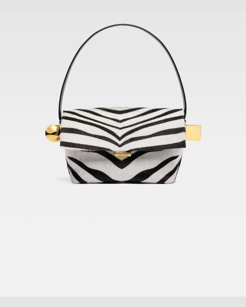 Jacquemus The Rond Carré - Black & White Zebra Black