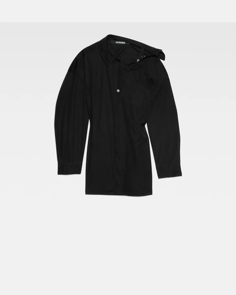 Jacquemus The Mini Shirt Dress - Black Black
