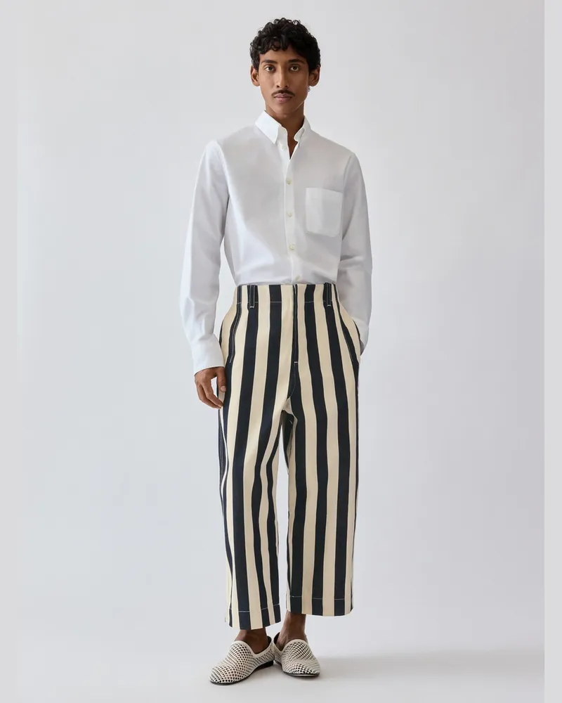 Jacquemus The Parasol De-nîmes Denim Pants - Navy & White Big Stripes Navy