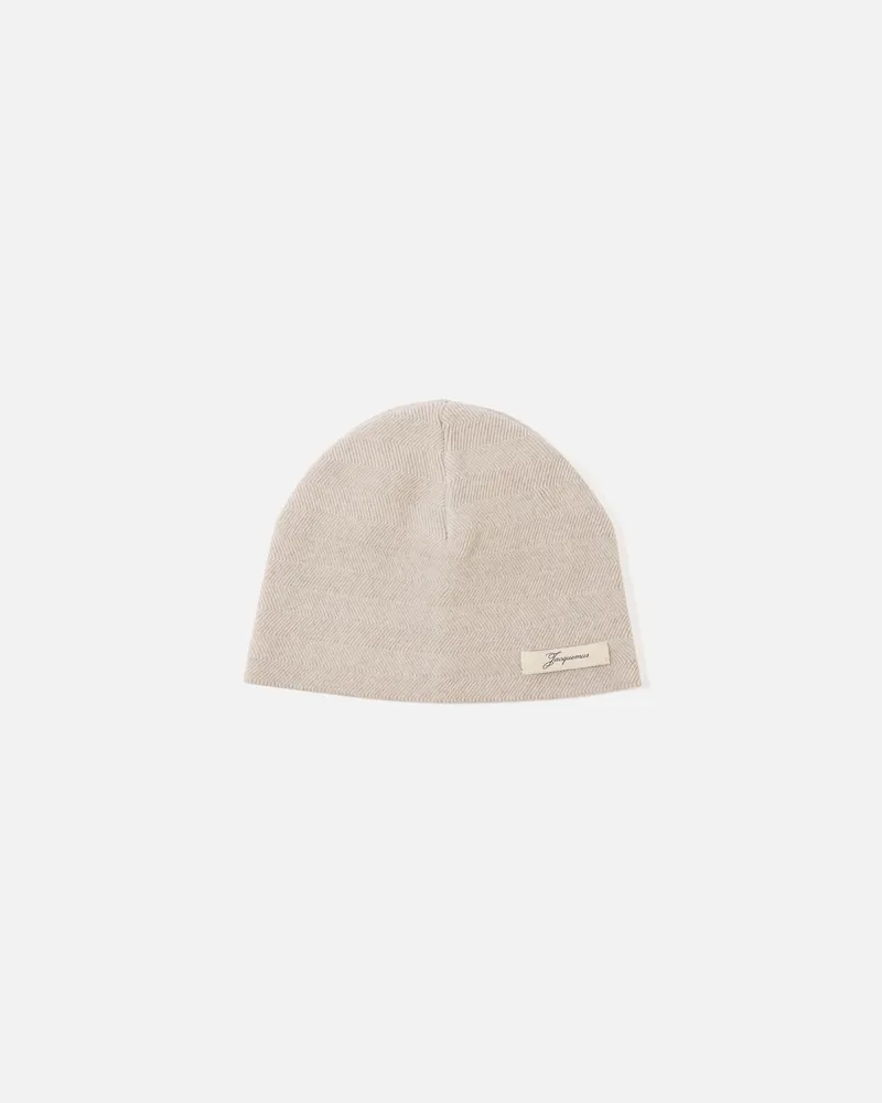 Jacquemus The Chevron Beanie - Light Beige Light