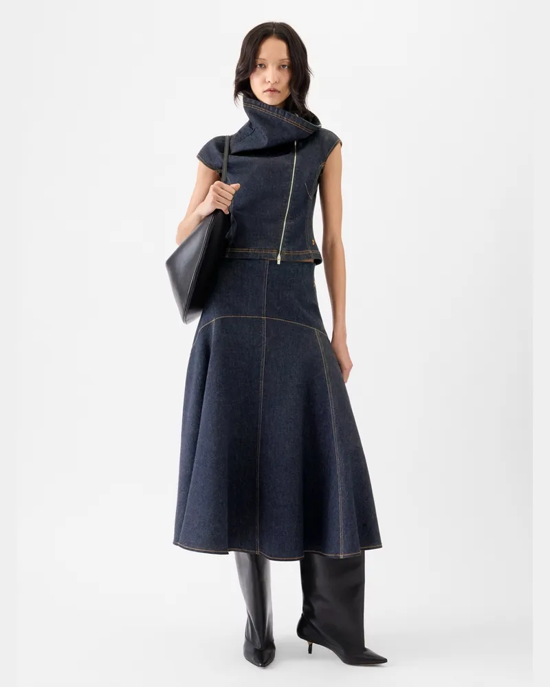 Jacquemus The Triangle De-nîmes Denim Skirt - Dark Navy Dark