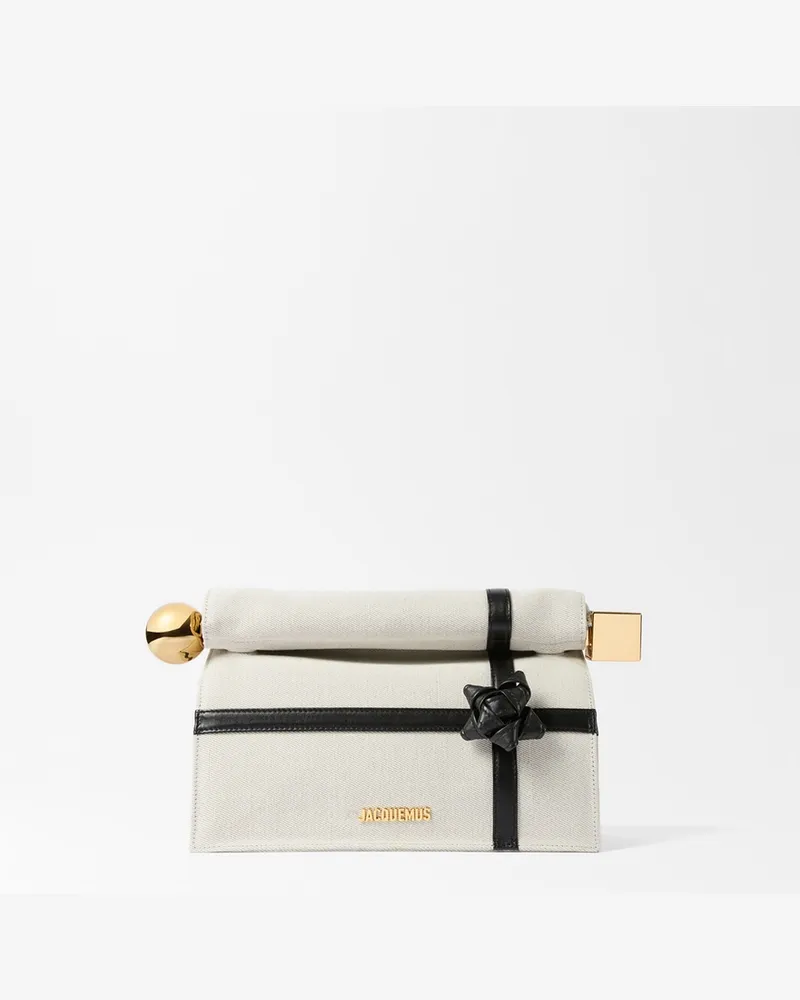 Jacquemus Die Rond Carré Clutch - Natural / Schwarz Knot Natural
