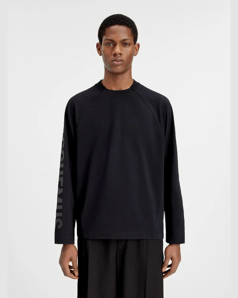 Jacquemus Le T-shirt Typo Manches Longues - Black Black