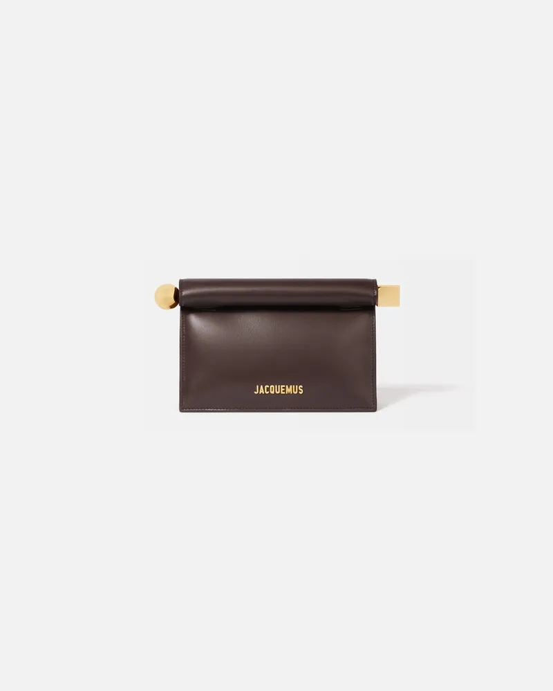 Jacquemus The Small Rond Carré Clutch - Midnight Brown Midnight