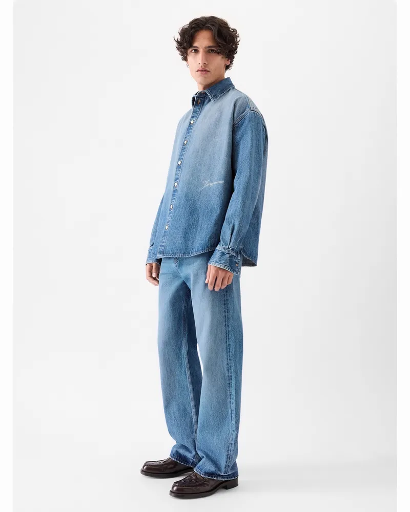 Jacquemus The Simon De-nîmes Denim Shirt - Blue/Tabac Blue