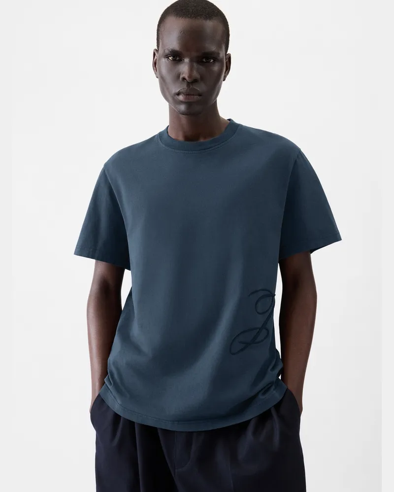 Jacquemus Le T-shirt J Manches Courtes - Blau Dunkelmarineblau