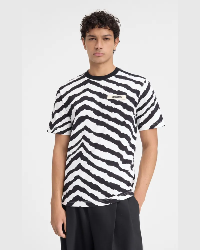 Jacquemus Le T-shirt Gros Grain - Black & White Zebra Black