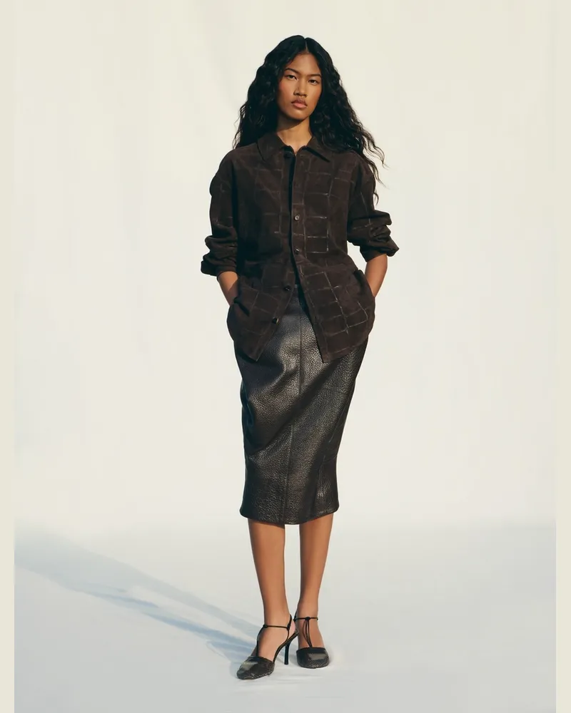Jacquemus Der Cubisto Lederrock - Dark Braun Dark