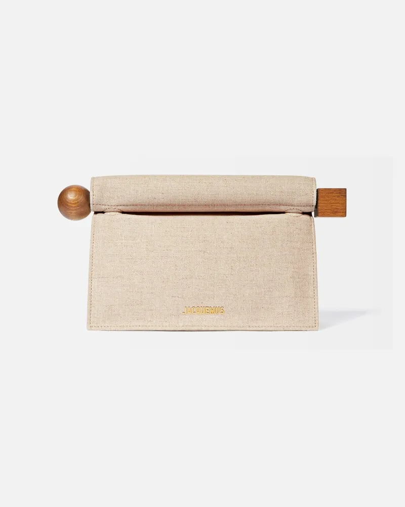 Jacquemus The Rond Carré Clutch - Light Greige Light