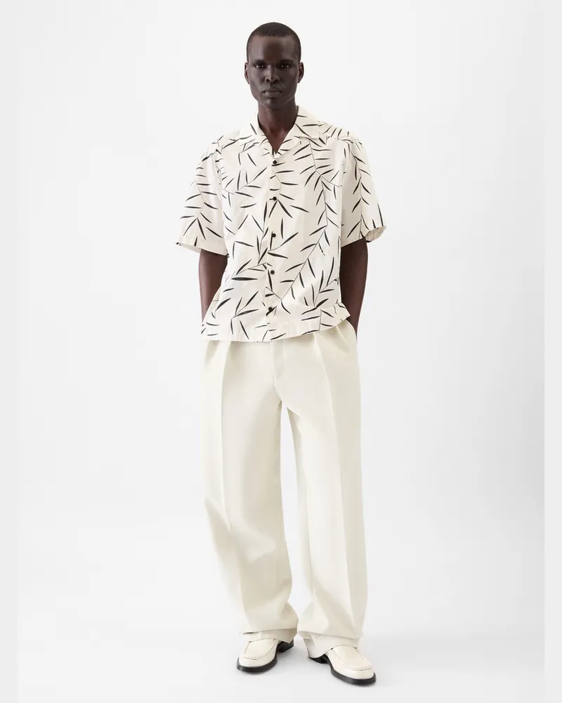 Jacquemus Das Fonccio Hemd - Print Foliage Weiß/Schwarz Print