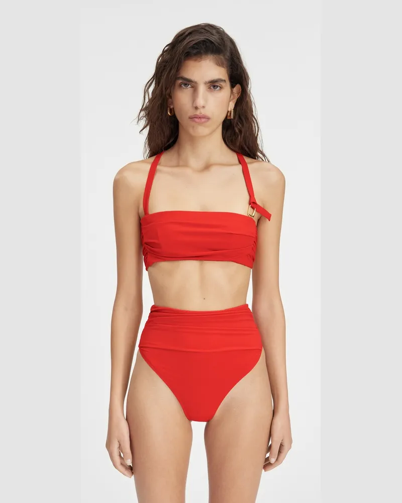 Jacquemus The Drapeado Bikini Top - Orange Orange