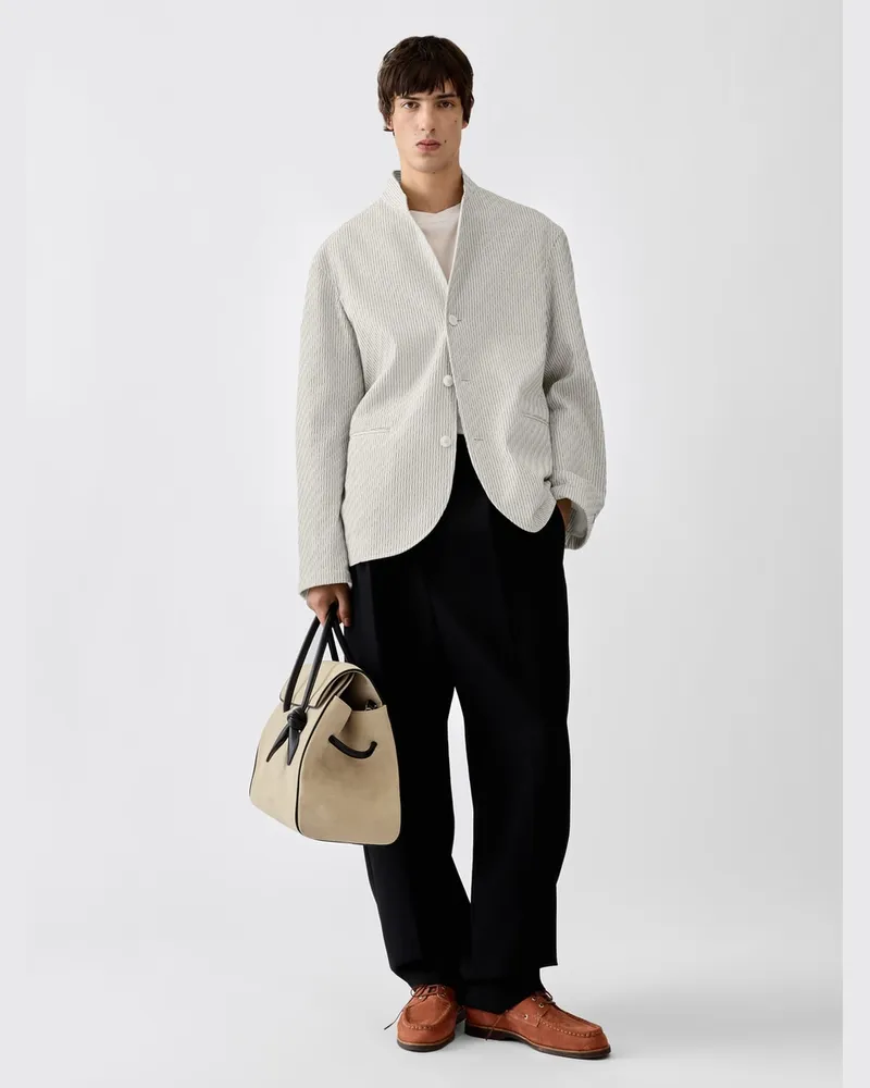 Jacquemus Die Palmier Jacke - Seersucker Weiß Stripe Seersucker